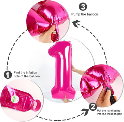 Skiennix 40-Inch Hot Pink Balloon Numbers - Perfect for 5th Birthday & Wedding Photo Shoot Decor