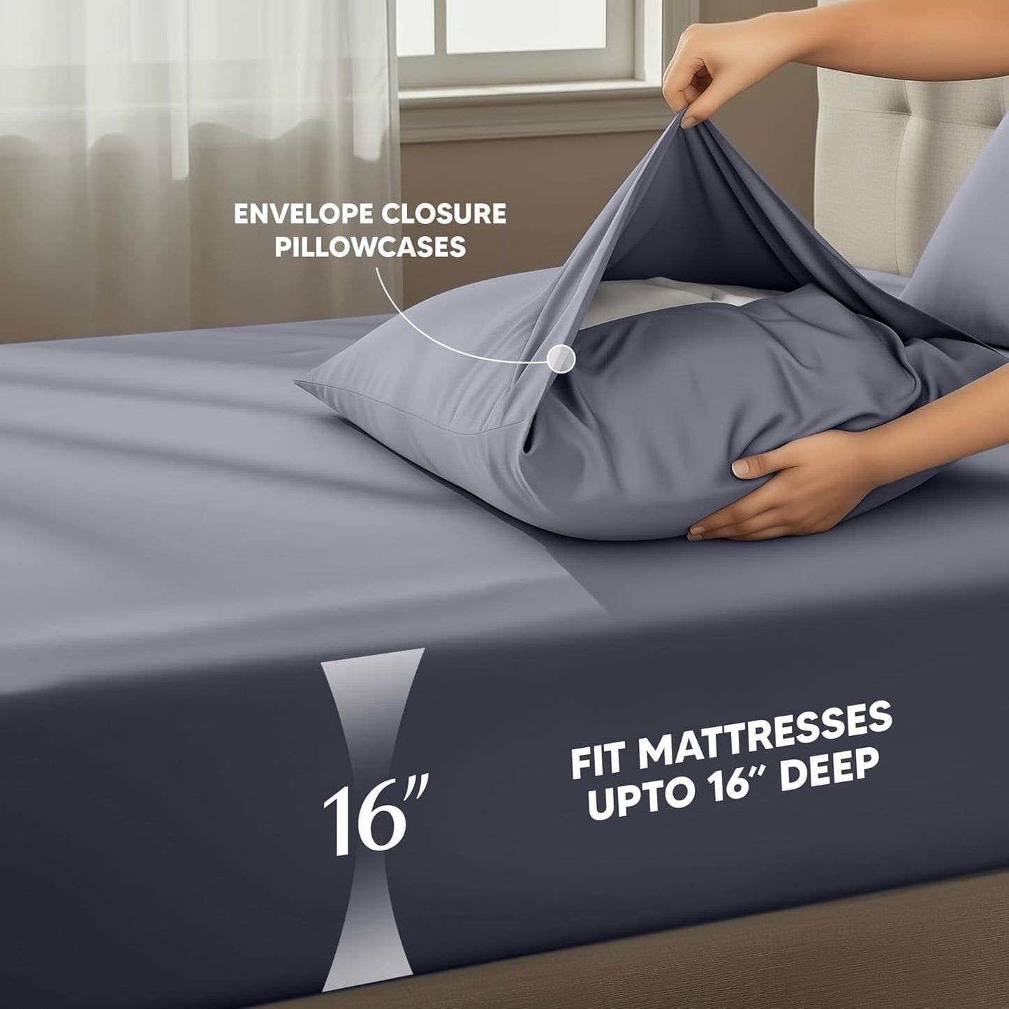 Utopia Bedding Queen Size Sheet Set - Soft, Breathable Microfiber | 4-Piece in Grey, Oeko-Tex Certified