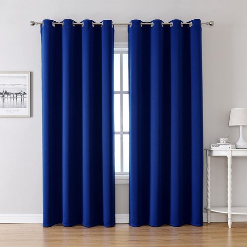 ChrisDowa Blackout Curtains 80 Inches Long 2 Panels Set for Living Room, Grommet Thermal Insulated Room Darkening Curtains for Bedroom (Royal Blue, 52 x 80 Inch)