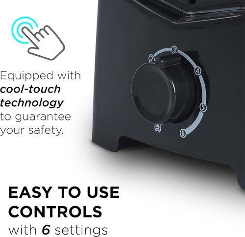 Commercial Chef 2-Slice Toaster - Extra Wide Slots & 6 Shade Settings - Cool Touch Housing, Black