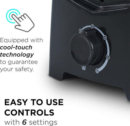 Commercial Chef 2-Slice Toaster - Extra Wide Slots & 6 Shade Settings - Cool Touch Housing, Black