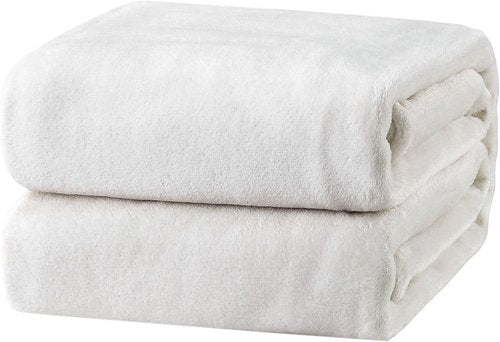 Bedsure GentleSoft Fleece Blanket - King Size White, Soft Lightweight Plush Cozy Microfiber, 108x90 Inches
