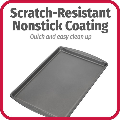 GoodCook Everyday Nonstick Carbon Steel Baking Sheet Set - 17 x 11-Inch, 2 Pack | Medium Cookie Sheets for Oven Baking