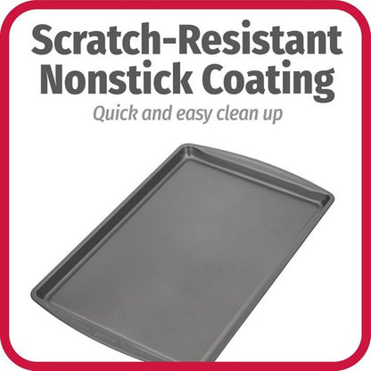 GoodCook Everyday Nonstick Carbon Steel Baking Sheet Set - 17 x 11-Inch, 2 Pack | Medium Cookie Sheets for Oven Baking