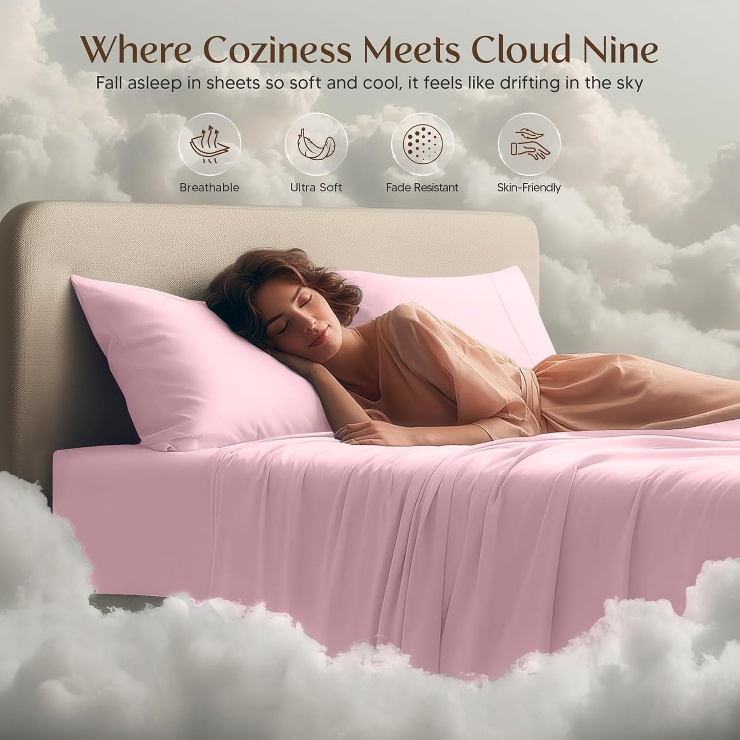 Utopia Bedding Twin Sheet Set - Soft & Breathable Microfiber, 3-Piece in Crystal Pink | Oeko Tex Certified