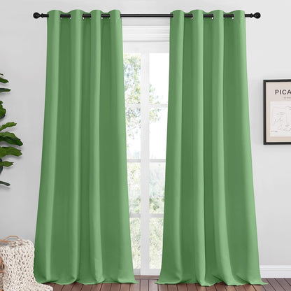 NICETOWN Blackout Curtains - Forest Green Thermal Insulated Drapes | 96 Inches Long, 55 Inches Wide, 2 Panels