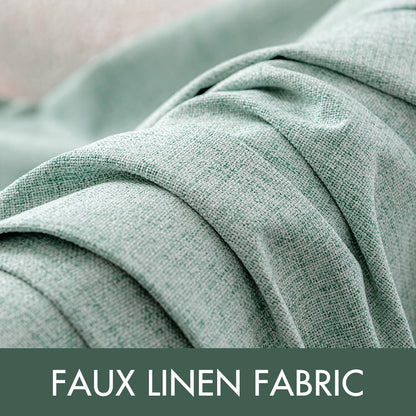 MIULEE Blackout Curtains - 100% Thermal Insulated Linen Texture Drapes | Seafoam Green, 52x63 Inch (2 Panels)