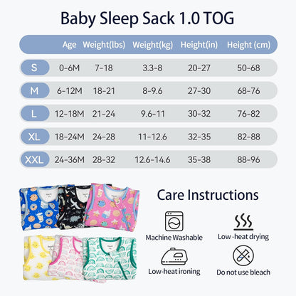 Rayon by Bamboo Toddler Sleep Sack - Supersoft 1.0 Tog Wearable Blanket | 24-36 Months, 2-Way Zipper