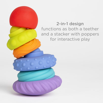 Ubbi Baby Teether Totter, Multi-Textured Food-Grade Silicone Teething Toy, 6 Piece Set, Early Development Toy