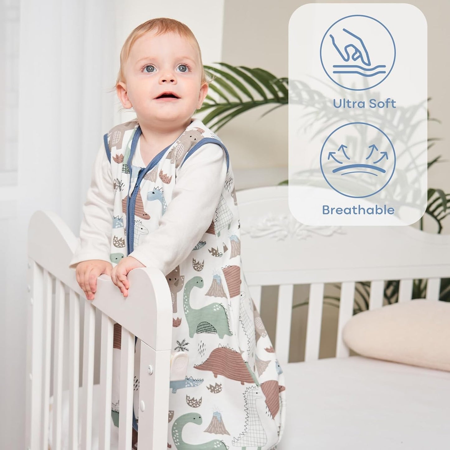 Yoofoss Baby Sleep Sack | 100% Organic Cotton Wearable Blanket for 18-24 Months | 3-Pack, Soft & Lightweight