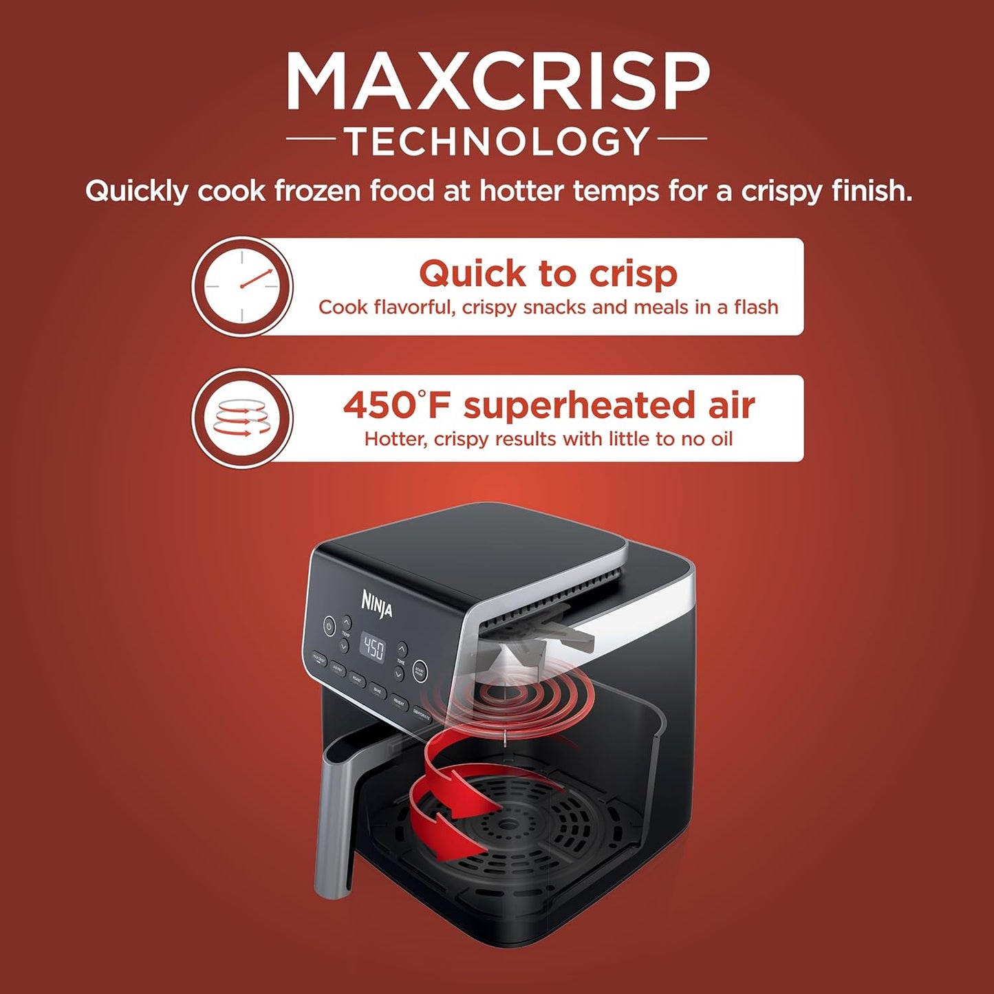 Ninja Air Fryer Pro XL 6-in-1 - 6.5 QT Capacity with Max Crisp Technology & Nonstick Basket