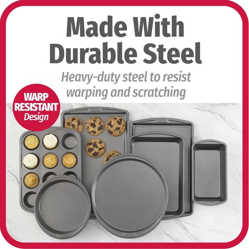 GoodCook Everyday 7-Piece Non-Stick Bakeware Set | Versatile Baking Pans for Cookies, Cakes & Muffins