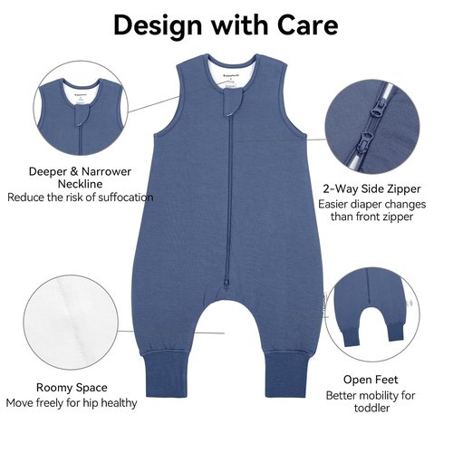 BubblePanda Toddler Sleep Sack - Super Soft Modal Sleep Bag with Feet | 12-24 Months, 1.0 Tog