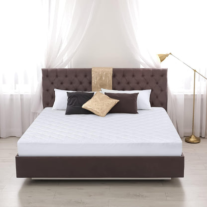 Utopia Bedding Quilted Fitted Mattress Pad - Queen Size Deep Pocket Protector | Machine Washable (White)