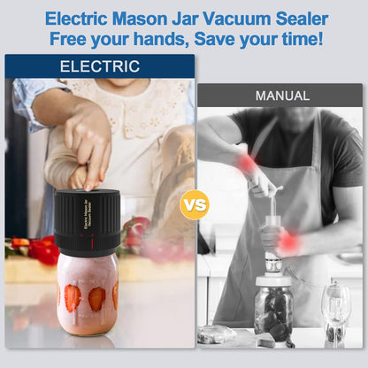 Skiennix Electric Mason Jar Vacuum Sealer Kit - Black & Green for Fresh Food Storage