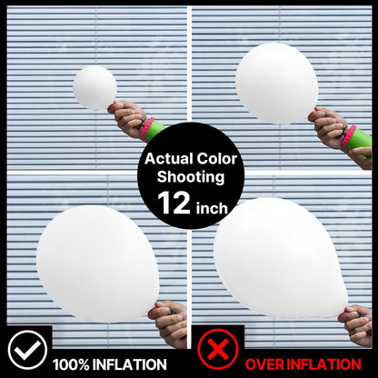 PartyWoo White Balloons - 100pcs Matte Latex Balloon Arch Kit for Weddings & Events | 5-18 Inch Sizes