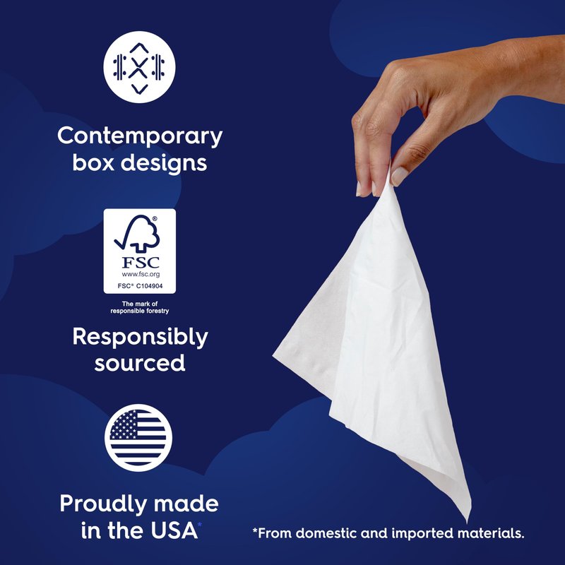 White Cloud Ultra Comfort Lotion 3-Ply Facial Tissue with Aloe & Vitamin E, 18 Box Multipack, 60 Tissues Per Box