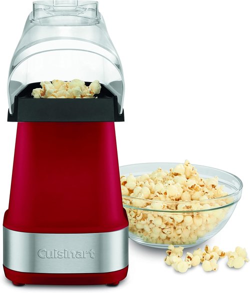 Cuisinart EasyPop Hot Air Popcorn Maker - Quick & Healthy Snack Solution | Vibrant Red Color