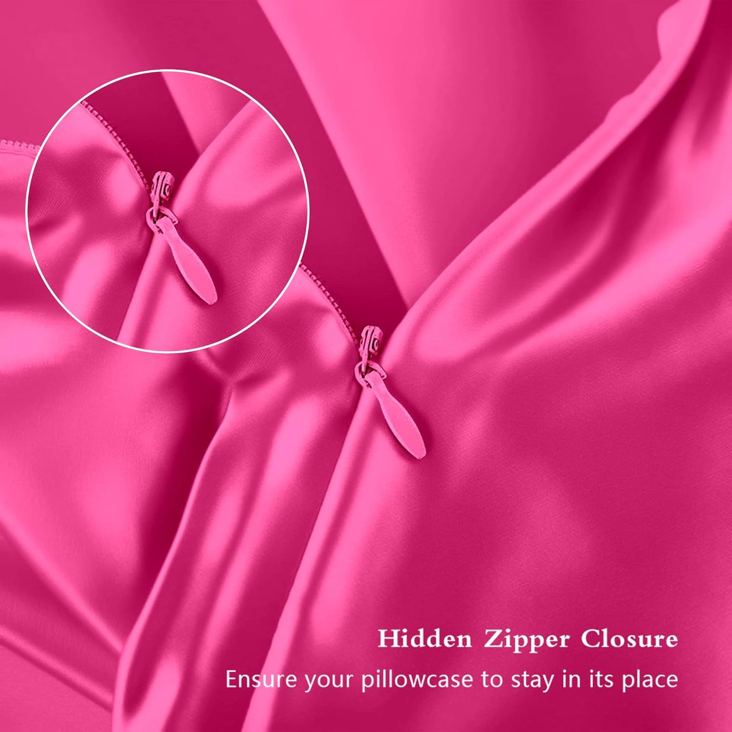 Skiennix Silk Pillowcases - Mulberry Silk Standard Set of 2 | Smooth, Anti-Acne, Hot Pink