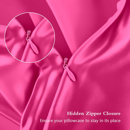 Mulberry Silk Pillowcase Set by Skiennix - Anti-Acne & Hair-Friendly | King Size, Hot Pink - 2 Pack