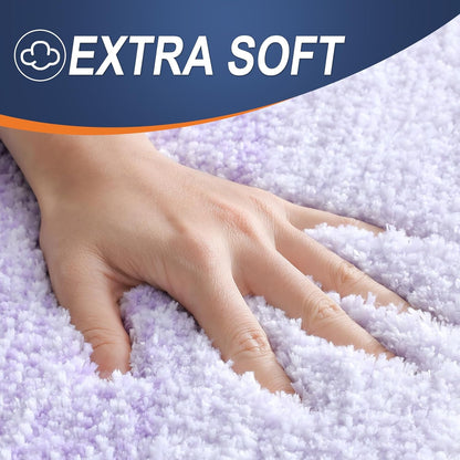 OLANLY Bathroom Rug Mat - Extra Soft Microfiber, Quick-Dry & Machine Washable | 36x24 Light Purple