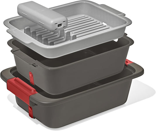 OXO Outdoor Wash, Dry & Stow System - Compact & Efficient Cleaning Solution for Camping & Travel