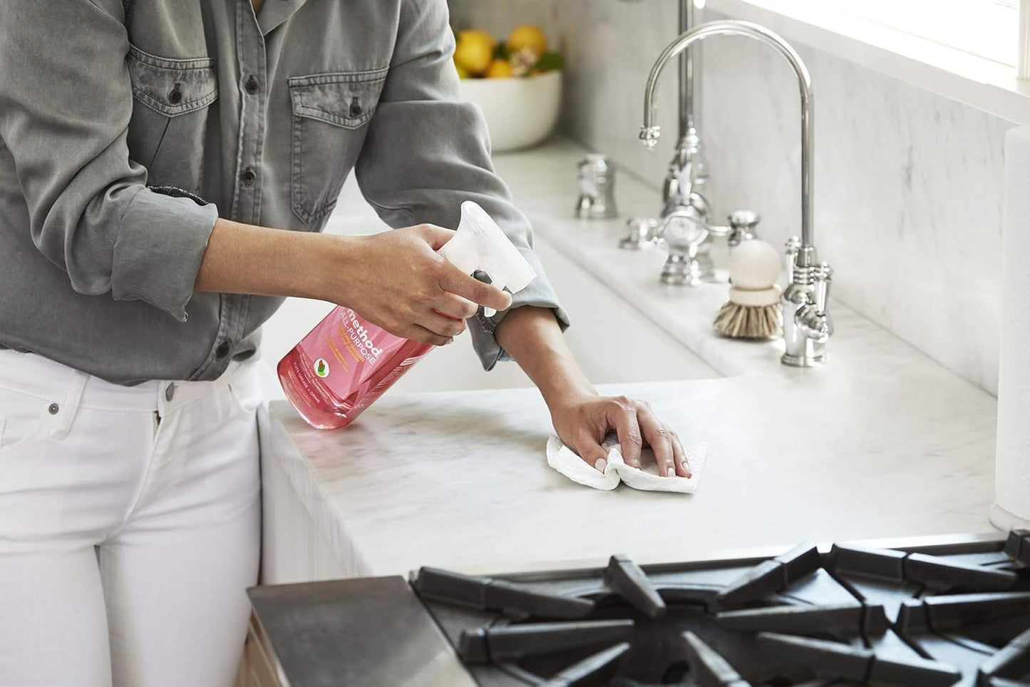 Method All-Purpose Cleaner - Pink Grapefruit Scent | Ideal for Counters, Tiles & Stone - 28 oz Spray Bottle