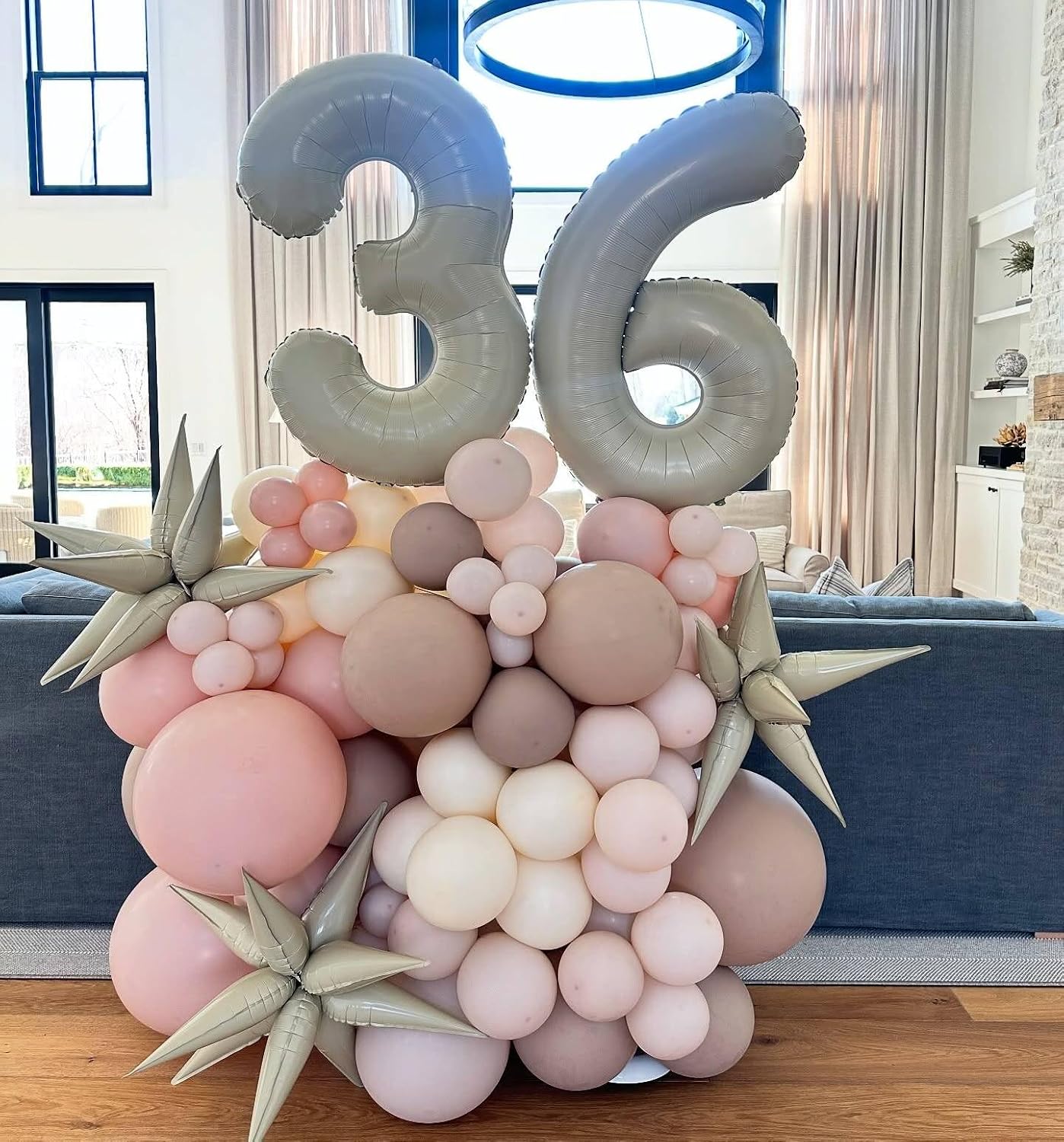 Skiennix Cream Number 2 Balloon - 40 Inch 2nd Birthday Decoration for Toddlers | Sparkling Party Decor