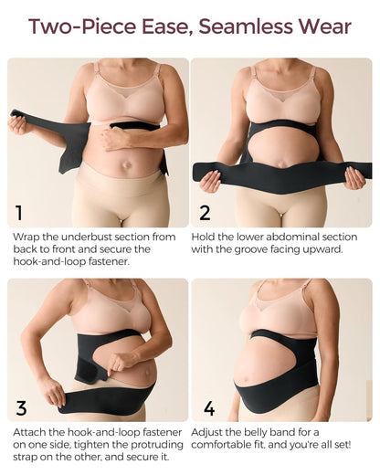 Momcozy Pregnancy Belly Band - Comfortable Support for Back & Abdomen | Invisible Maternity Belt
