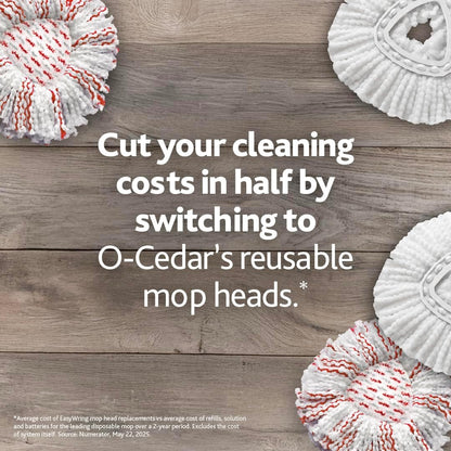 O-Cedar EasyWring Microfiber Spin Mop & Bucket | Efficient Floor Cleaning System with Extra Refill - Red/Gray