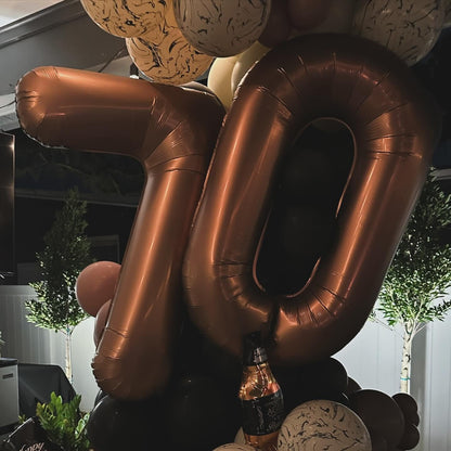 Number 50 Balloon - Dark Brown 40 Inch | 50th Birthday Decorations for Men & Women