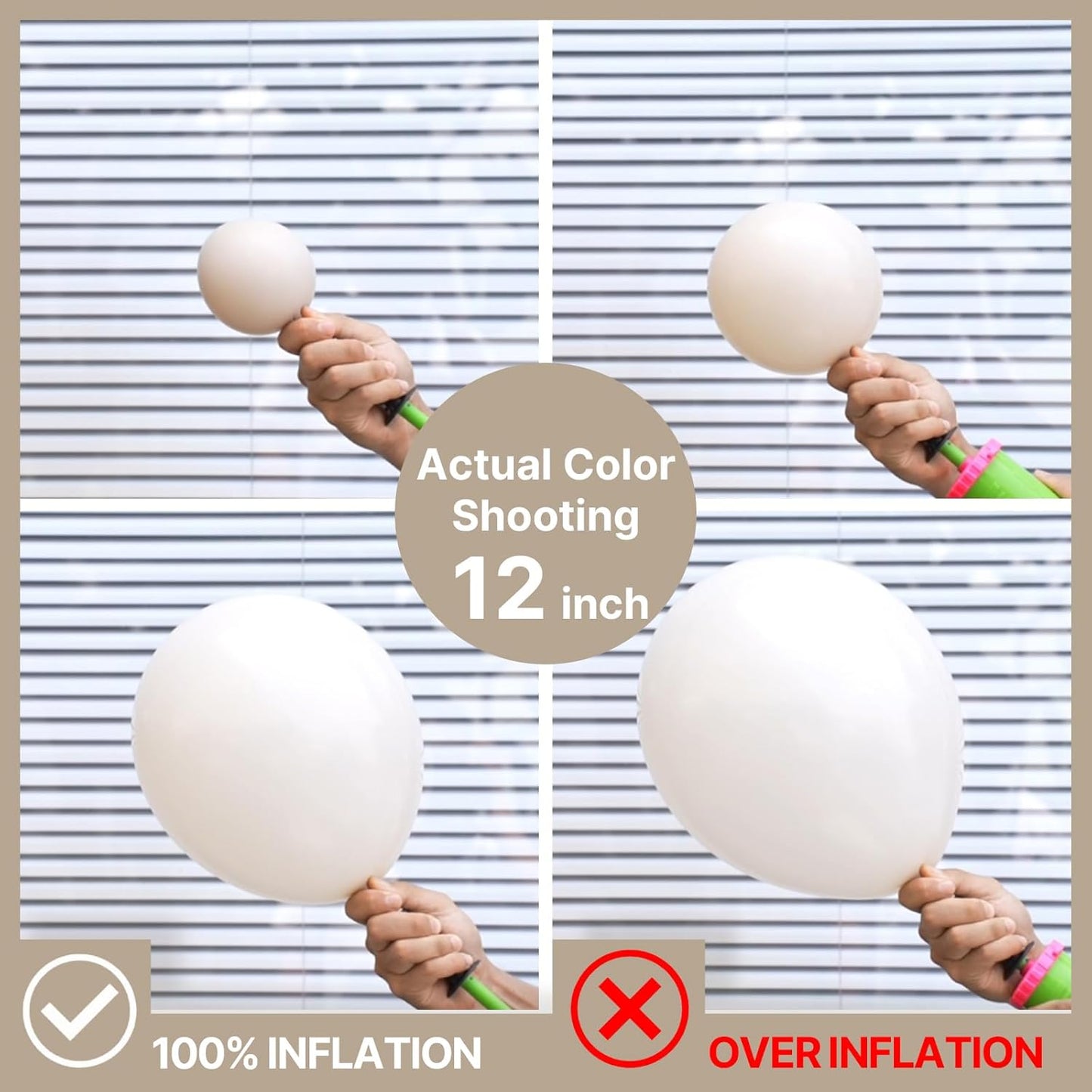 PartyWoo White Sand Balloons - 155-Piece Boho Neutral Balloon Arch Kit for Weddings & Parties | 5-18 Inch