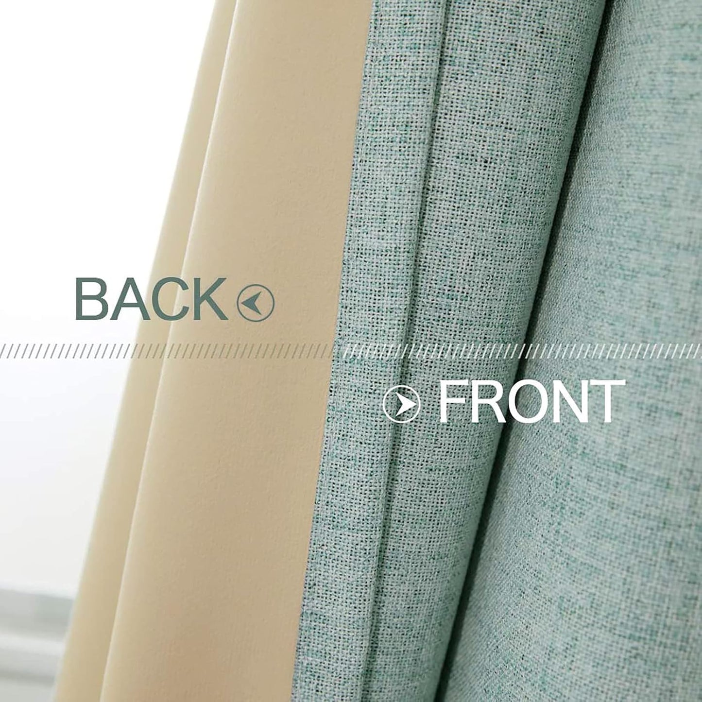 MIULEE Blackout Curtains - 100% Thermal Insulated Linen Texture Drapes | Seafoam Green, 52x63 Inch (2 Panels)