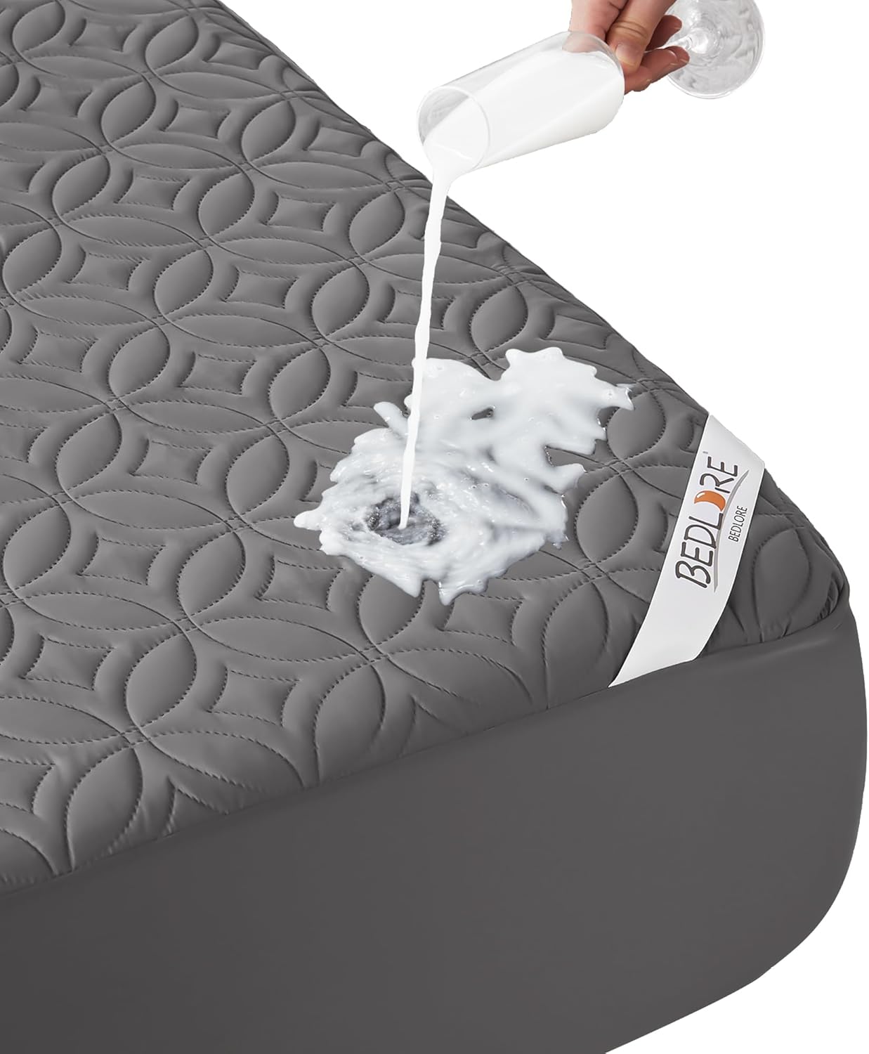 BEDLORE Waterproof Mattress Protector - California King Size, Soft Noiseless Cover for Deep Pocket Mattresses (Gray)