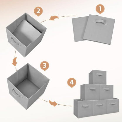 **Storage Maniac 11-Inch Collapsible Storage Cubes - Durable Fabric Bins for Organization | 4-Pack Grey**