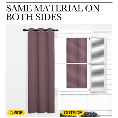 NICETOWN Dry Rose Room Darkening Curtains for Kitchen, Set of 2, 42 inches Wide by 50 inches Long, Window Treatment Thermal Insulated Solid Grommet Room Darkening Curtains/Drapes for Bedroom