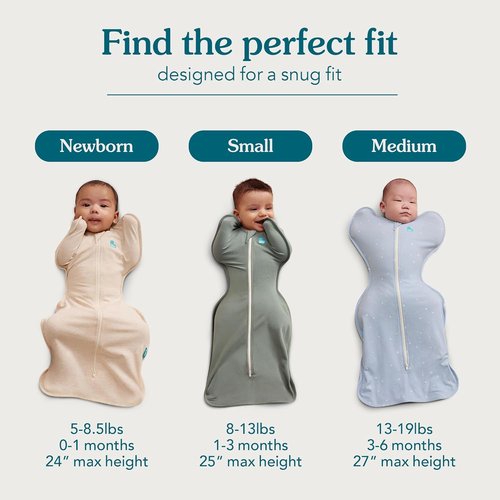 Love To Dream Swaddle UP Sleep Sack - Self-Soothing Design for Improved Sleep | 0-3 Months, 1.0 TOG, Tan Houndstooth