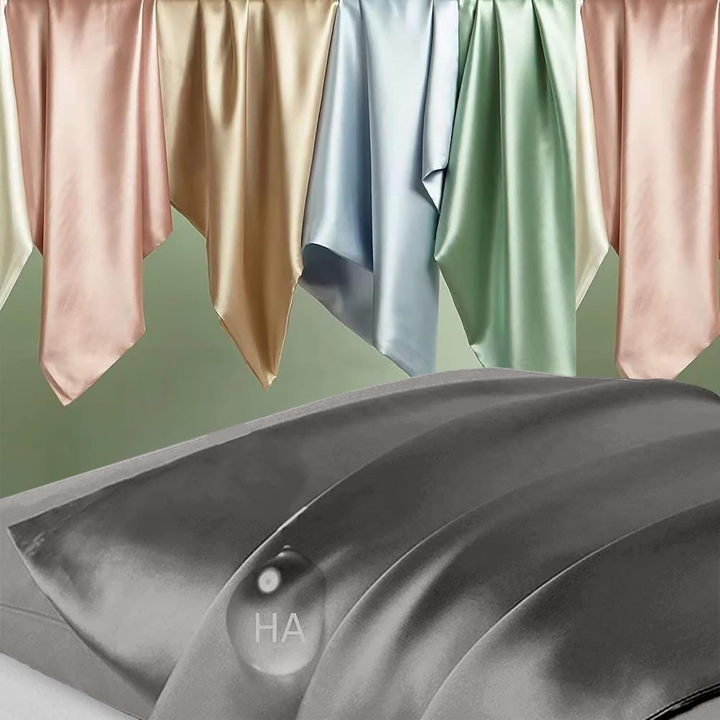 Mulberry Silk Body Pillow Case - Smooth, Cooling & Anti-Acne | 20x54 Dark Gray Zipper Cover