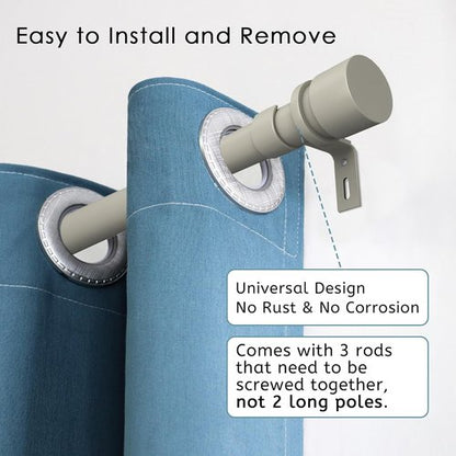 Byondeth Curtain Rods - Adjustable 16 to 60 Inches | 1-Inch Diameter with Brushed Nickel Finish