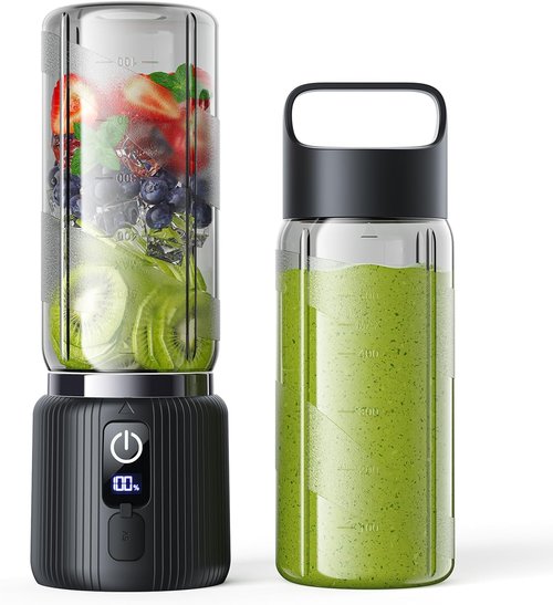 COKUNST Portable Blender - Compact 17oz Smoothie & Shake Maker with 8 Blades | USB-C Rechargeable, LED Display