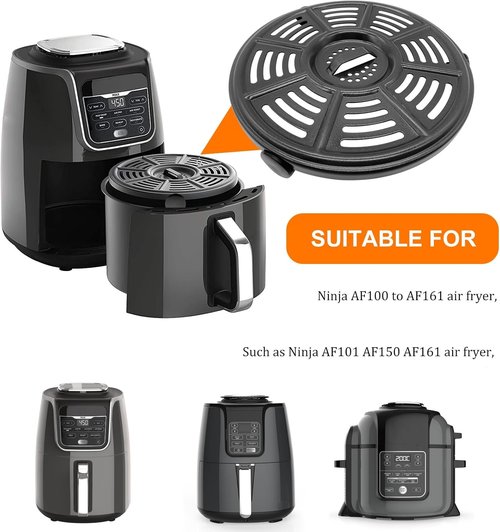 GWY Air Fryer Replacement Tray - Food Grade Grill Pan for Ninja AF101, AF161, AF150 XL | 8.2'' Round, Dishwasher Safe
