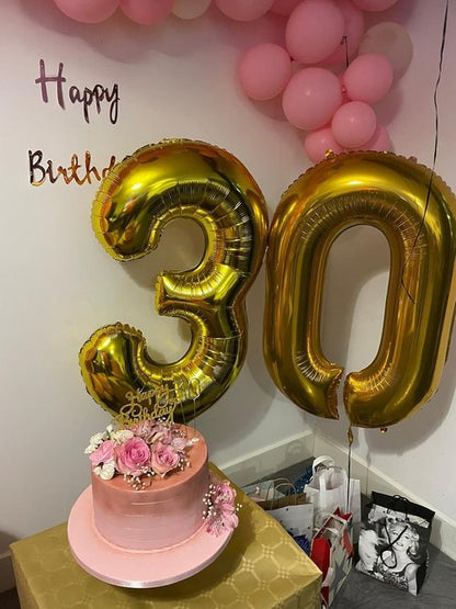 30th Birthday Decorations - Gold Number 30 Balloons for Memorable Celebrations | Perfect for Parties
