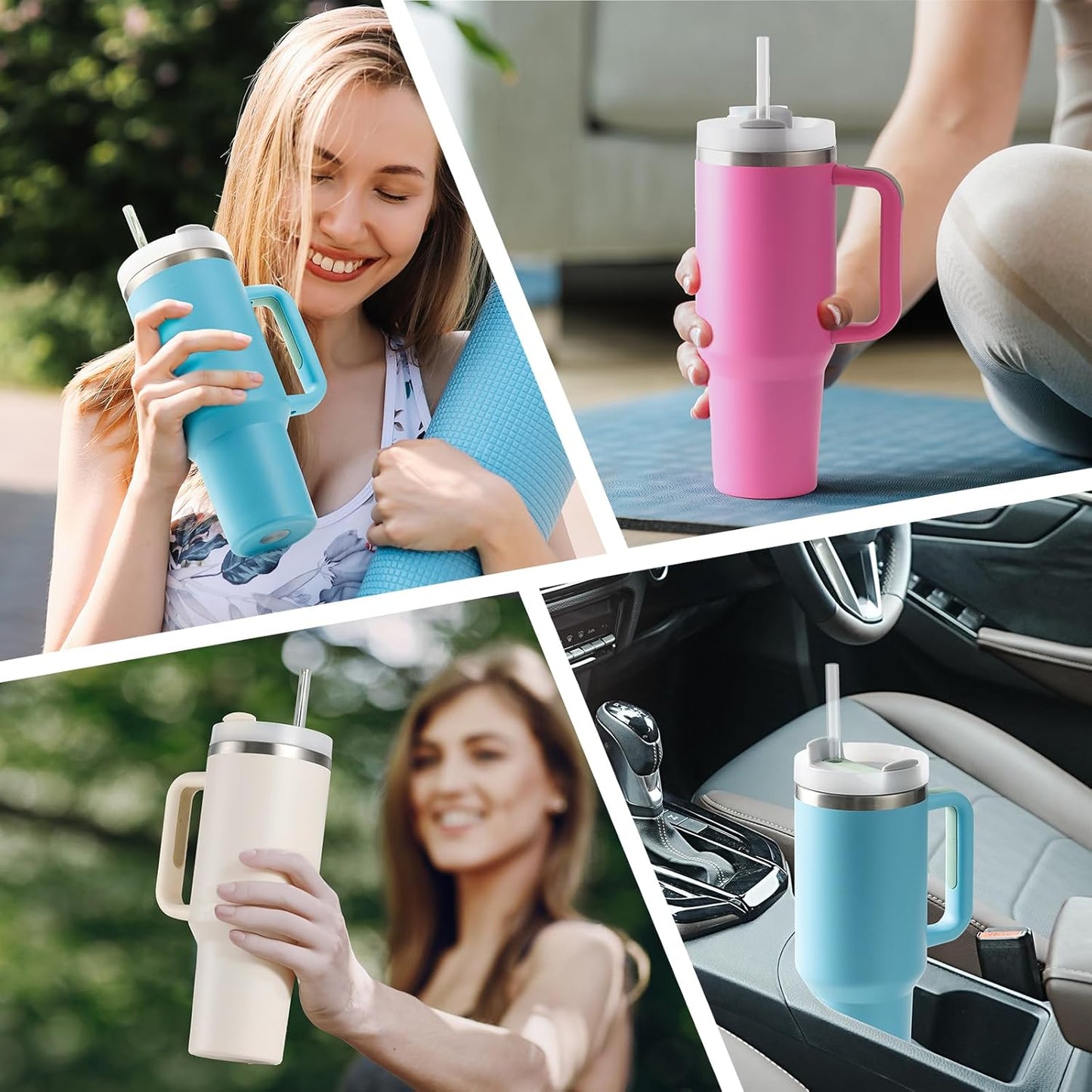 Stanley Replacement Straws - 8 Pack Clear Reusable Plastic Straws with Brushes | Dishwasher Safe, BPA Free