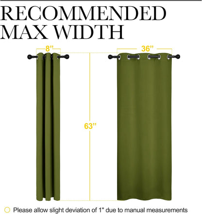 NICETOWN Blackout Curtains - Thermal Insulated Grommet Drapes for Living Room | Olive Green, 42x63 Inches