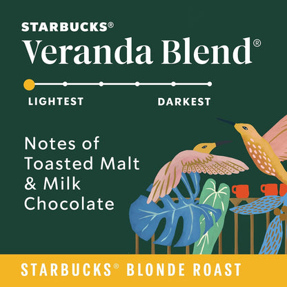 Starbucks Ground Coffee - Blonde Roast Veranda Blend for Hot or Iced Beverages | 28 oz