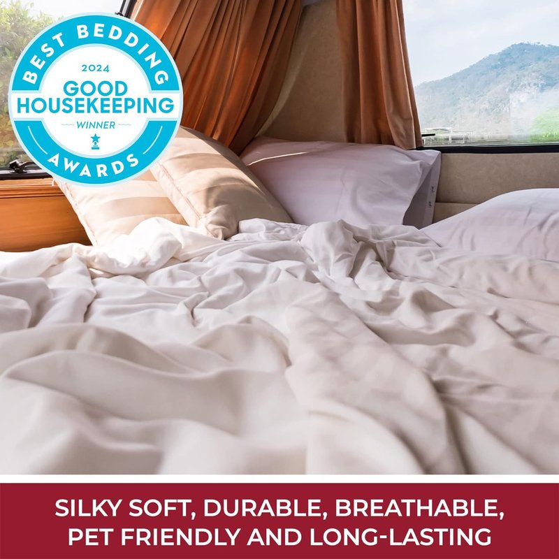 Mellanni RV Short Queen Sheets - 4 PC Iconic Collection Bedding - Hotel Luxury, Extra Soft, Cooling Bed Sheets - Deep Pocket up to 10 inch (RV/Short Queen, Terracotta)