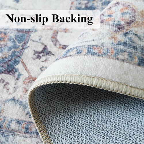 Hallway Washable Runner Rug - Vintage Soft Non-Slip Indoor Carpet for Kitchen & Entryway | 3x10, Brick