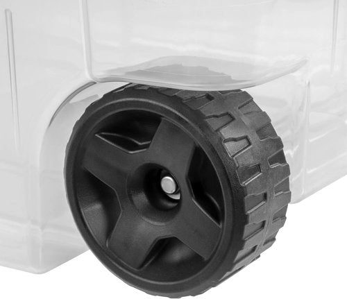 160 Quart Wheeled Storage Bins by [Brand Name] - Stackable Heavy-Duty Clear Totes with Secure Latch Lid & Reinforced Handle | Ideal for Garage, Closet & Moving