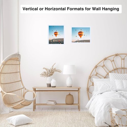 JCJMY 9x10 Picture Frame - White Wall Mount & Tabletop Display | Shatter Resistant Plexiglass