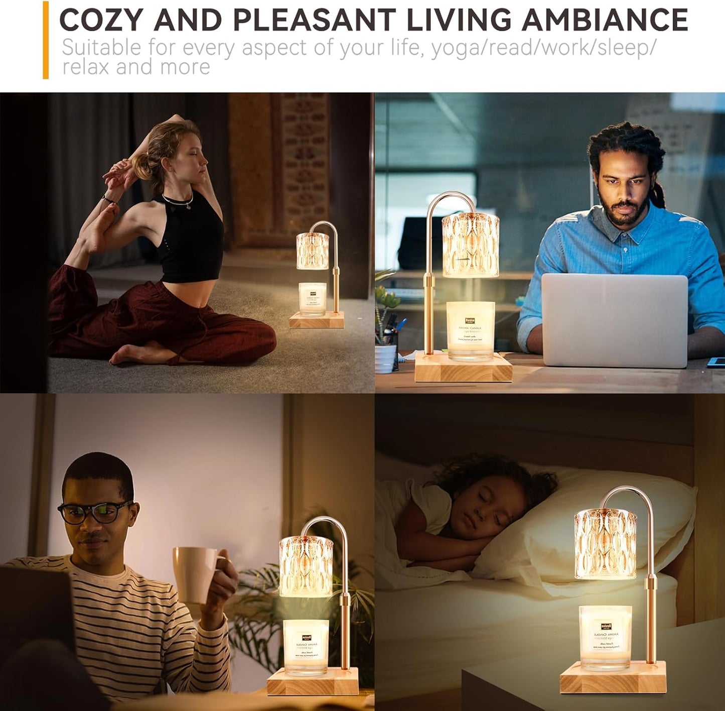 Skiennix Candle Warmer Lamp - Adjustable Height & Dimmable with Timer | Charming Gift Box Included